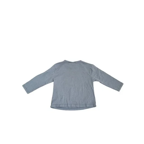 Gray Long-Sleeve Toddler Shirt With Tiger Face Print - Picture 2 of 4
